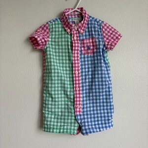 Ralph Lauren Kids Checkered Shirt - Pink, Green, Blue Size 9M